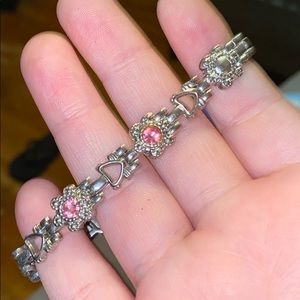 A silver flower bracelet